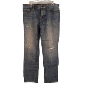Ann Taylor Loft Size 8 Jeans Boyfriend Distressed Blue Denim